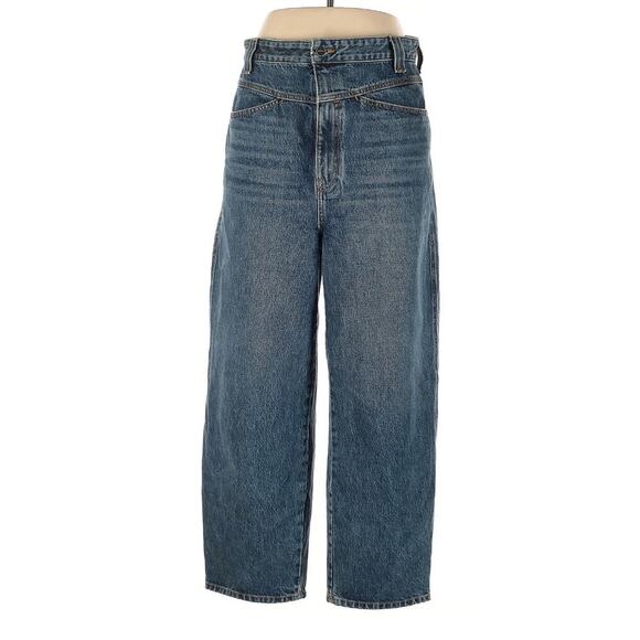 Khaite Preen Denim Pant Jeans Wide Leg Low Rise Pants 30 Banning Blue Designer - Picture 1 of 4